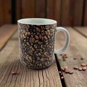 STARBUCKS 2007 Coffee Bean Design 16 OZ Ceramic Coffee Mug